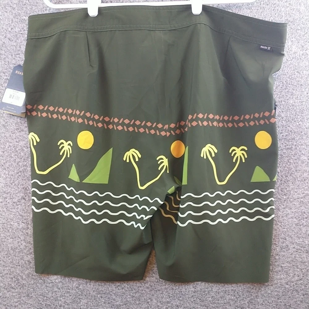 Roark Passage Primo 18 Island Time Boardshorts Dark Military Green Mens 40 RB429